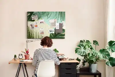 Monstera leveles mintájú fali parafa üzenőtábla