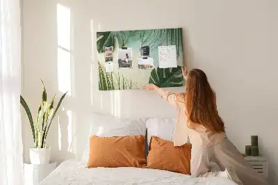 Monstera leveles mintájú fali parafa üzenőtábla