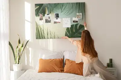 Monstera leveles mintájú fali parafa üzenőtábla