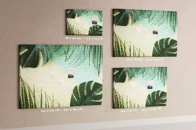Monstera leveles mintájú fali parafa üzenőtábla
