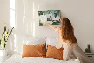 Monstera leveles mintájú fali parafa üzenőtábla