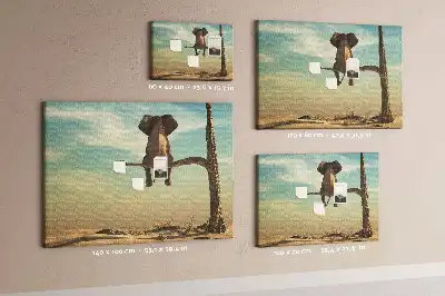 Fali parafa üzenőtábla Elefánt a fán mintával