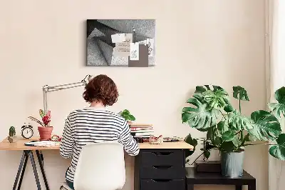 Modern figurakompozíció mintás fali parafa üzenőtábla