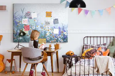 Fali parafa üzenőtábla Pillangó a réten mintával