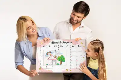 Havi tervezésű feladatlistás fali parafa üzenőtábla