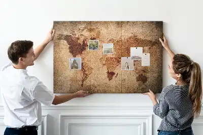 Parafa üzenőtábla stilizált antik világtérkép mintával