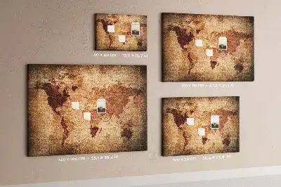 Parafa üzenőtábla stilizált antik világtérkép mintával