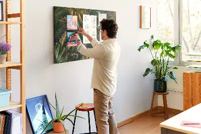 Fali parafa üzenőtábla dzsungel levelek mintával