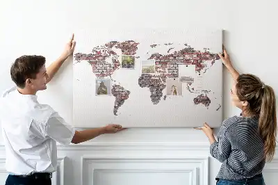 Parafa üzenőtábla tégla világmotívummal
