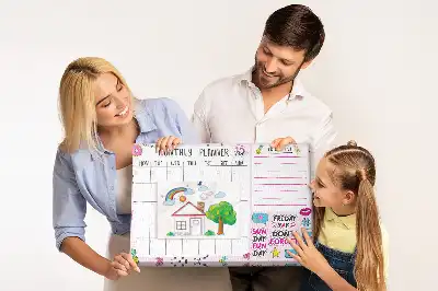 Fali parafa üzenőtábla harmincnapos szervezővel