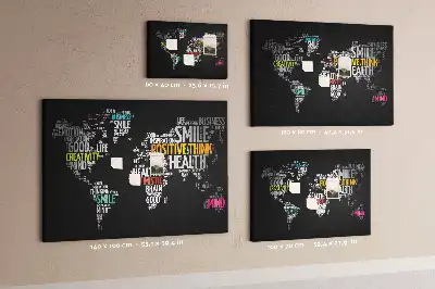 Fali parafa üzenőtábla pozitív világtérkép mintával