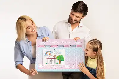 Parafa üzenőtábla heti tervezővel és unikornis mintával