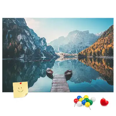 Fali parafa üzenőtábla Csónakok a tavon