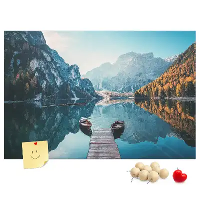 Fali parafa üzenőtábla Csónakok a tavon