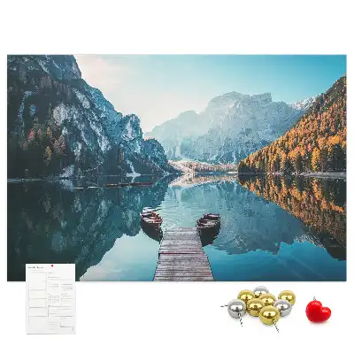 Fali parafa üzenőtábla Csónakok a tavon
