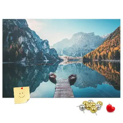 Fali parafa üzenőtábla Csónakok a tavon