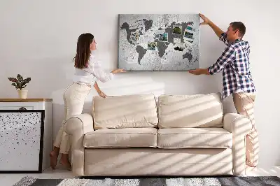 Fali parafa üzenőtábla kontinensek nyers körvonalával