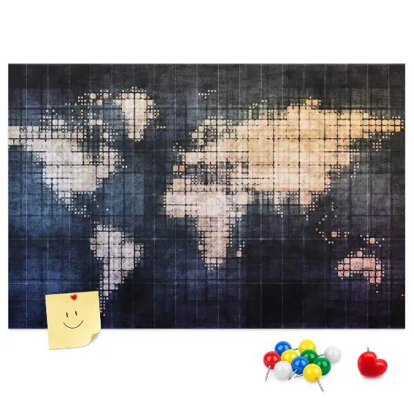 A világ geometriai körvonala parafa üzenőtábla