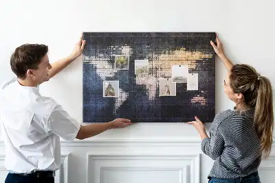 A világ geometriai körvonala parafa üzenőtábla