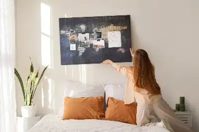A világ geometriai körvonala parafa üzenőtábla