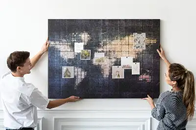 A világ geometriai körvonala parafa üzenőtábla