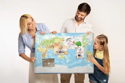 Parafa üzenőtábla fizikai világtérkép mintával