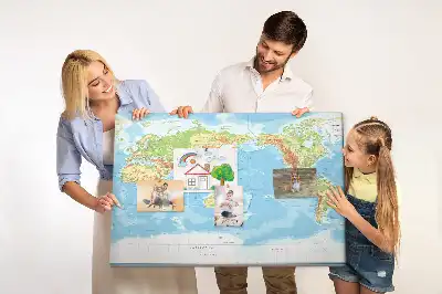 Parafa üzenőtábla fizikai világtérkép mintával
