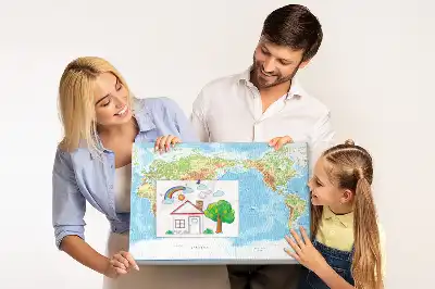 Parafa üzenőtábla fizikai világtérkép mintával