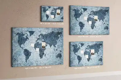 Parafa üzenőtábla festett világtérkép mintával