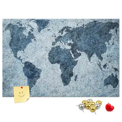 Parafa üzenőtábla festett világtérkép mintával