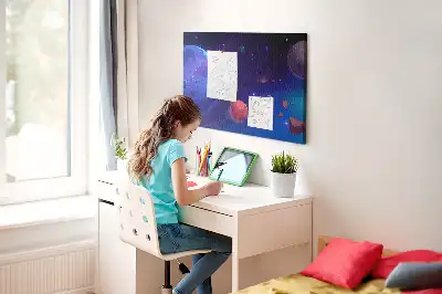 Bolygók és galaxis mintás parafatábla