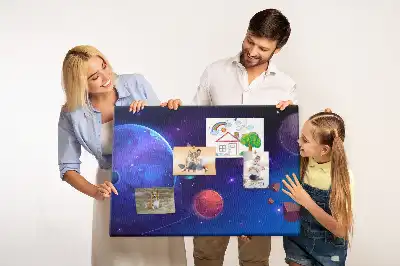 Bolygók és galaxis mintás parafatábla