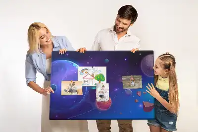 Bolygók és galaxis mintás parafatábla