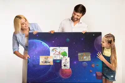 Bolygók és galaxis mintás parafatábla