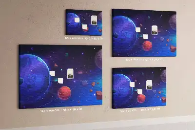 Bolygók és galaxis mintás parafatábla