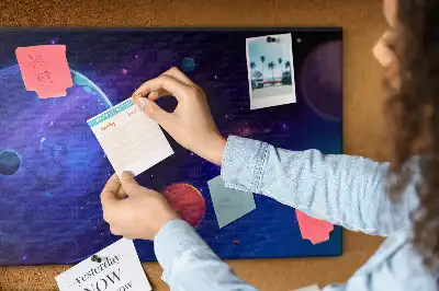 Bolygók és galaxis mintás parafatábla