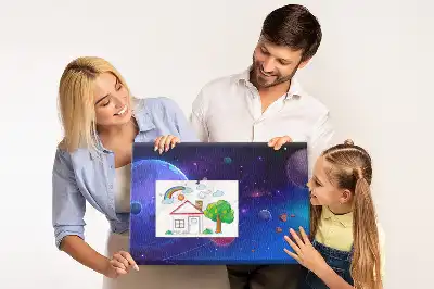 Bolygók és galaxis mintás parafatábla