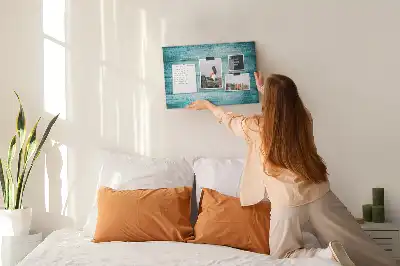 Fali parafa üzenőtábla kék öreg fa mintával