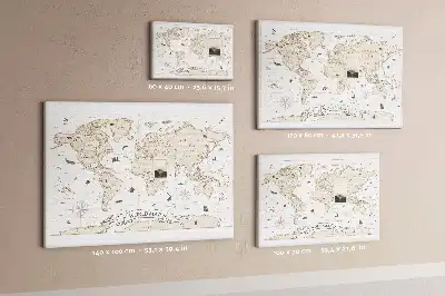 Fali parafa üzenőtábla öregbített vintage világatlasz mintával