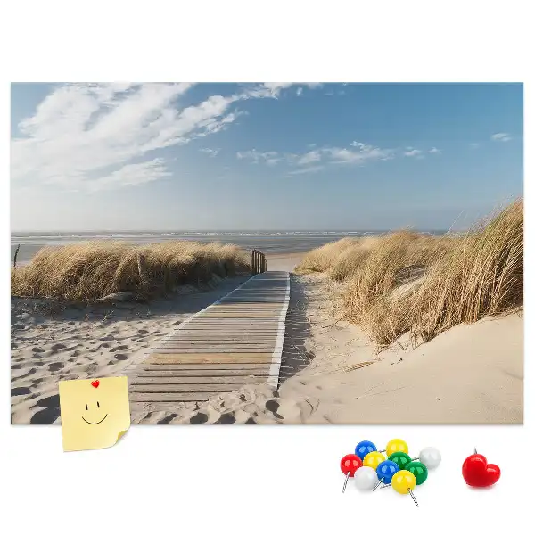 Kilátás a strandra parafatábla