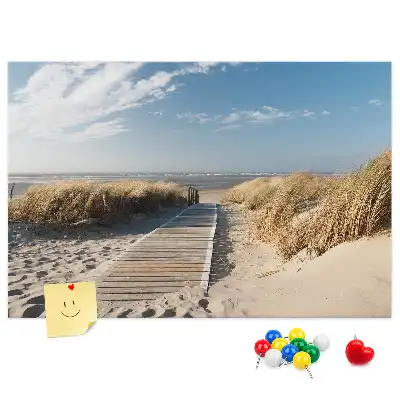 Kilátás a strandra parafatábla