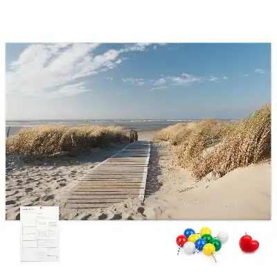 Kilátás a strandra parafatábla