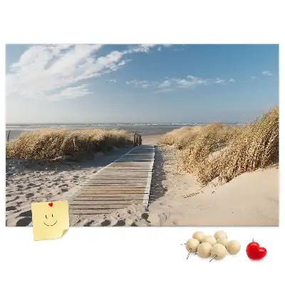 Kilátás a strandra parafatábla