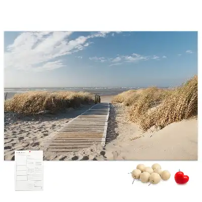 Kilátás a strandra parafatábla