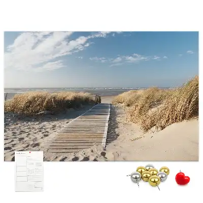 Kilátás a strandra parafatábla