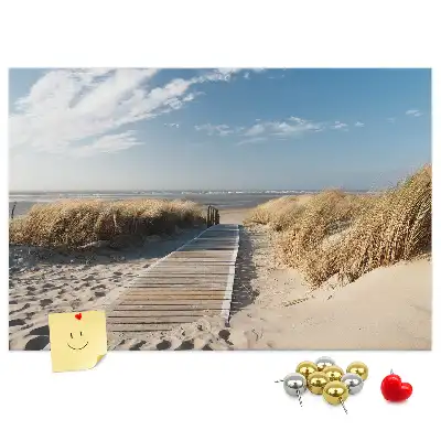 Kilátás a strandra parafatábla