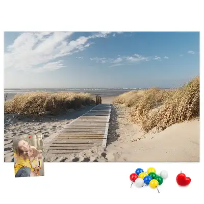 Kilátás a strandra parafatábla