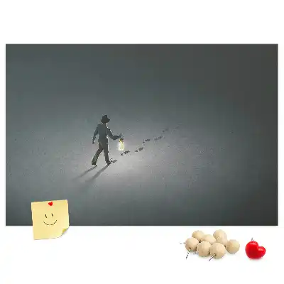 Vándor a sötétben parafa üzenőtábla