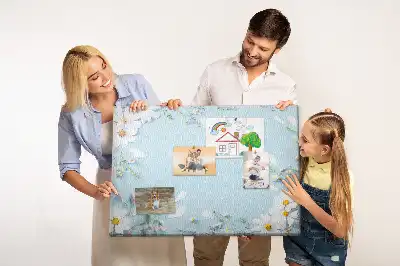 Virágos keretű fali parafa üzenőtábla