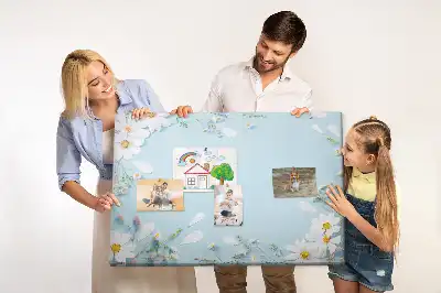 Virágos keretű fali parafa üzenőtábla